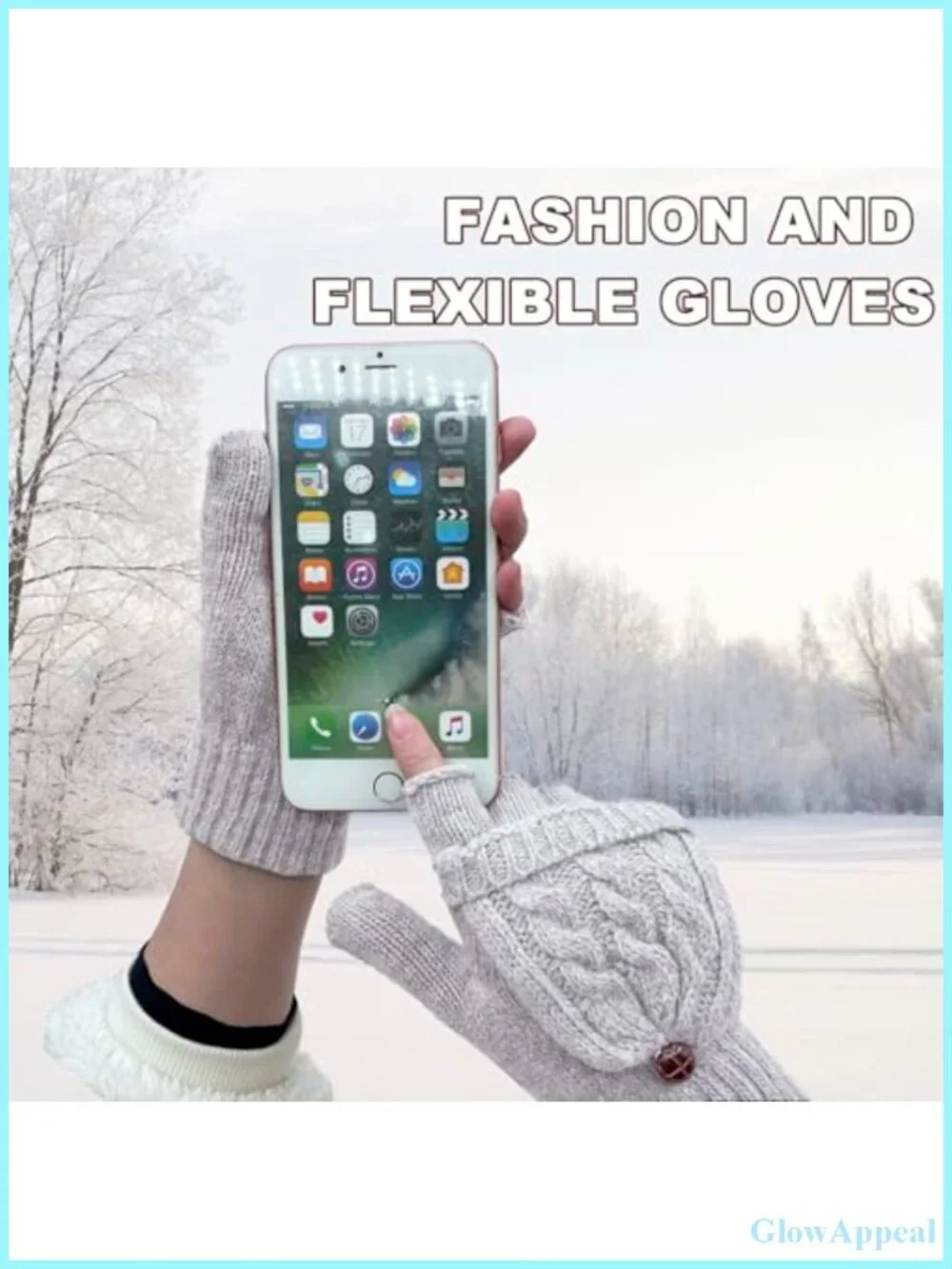Convertible Fingerless Gloves Mittens Wool Acrylic Warm Winter Unisex